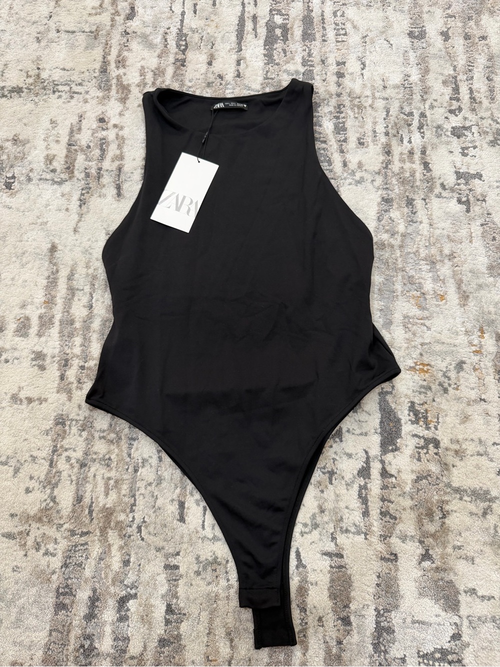 ZARA Black Crewneck Sleeveless Bodysuit